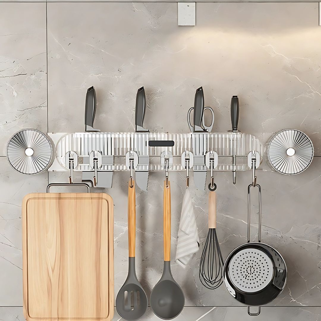 8-Hook Suction Mount for Kitchen & Home – Easy No-Drill Installation