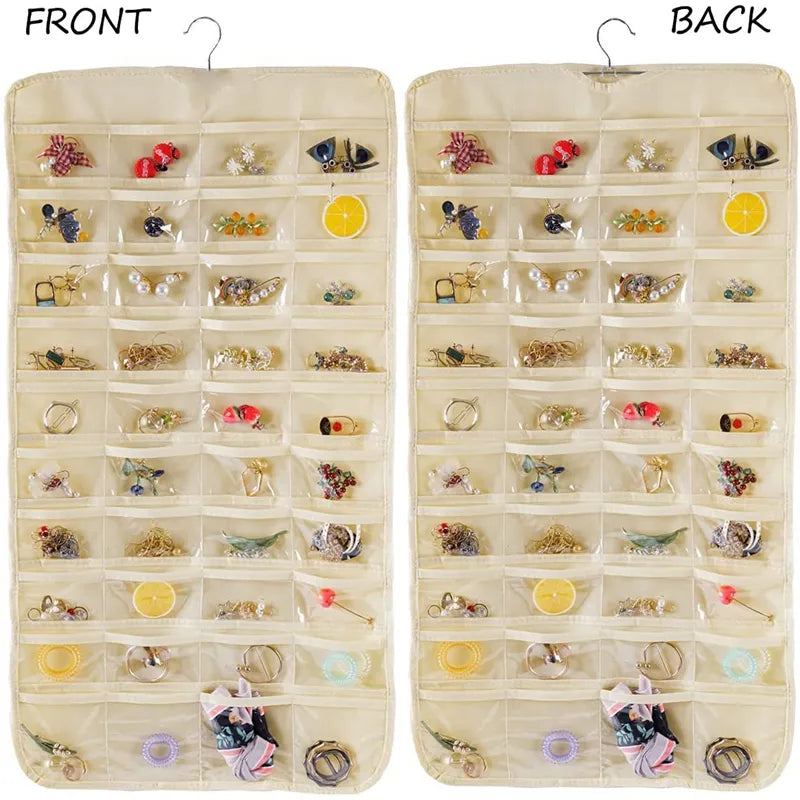 Double Sided Jewelry Hanging Bag (36 Pockets)