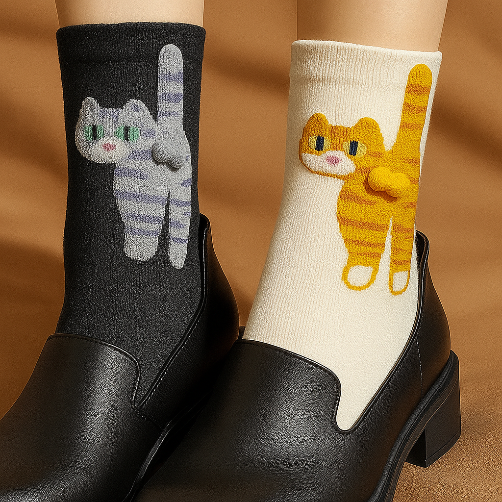 3D Cat Balls Sock