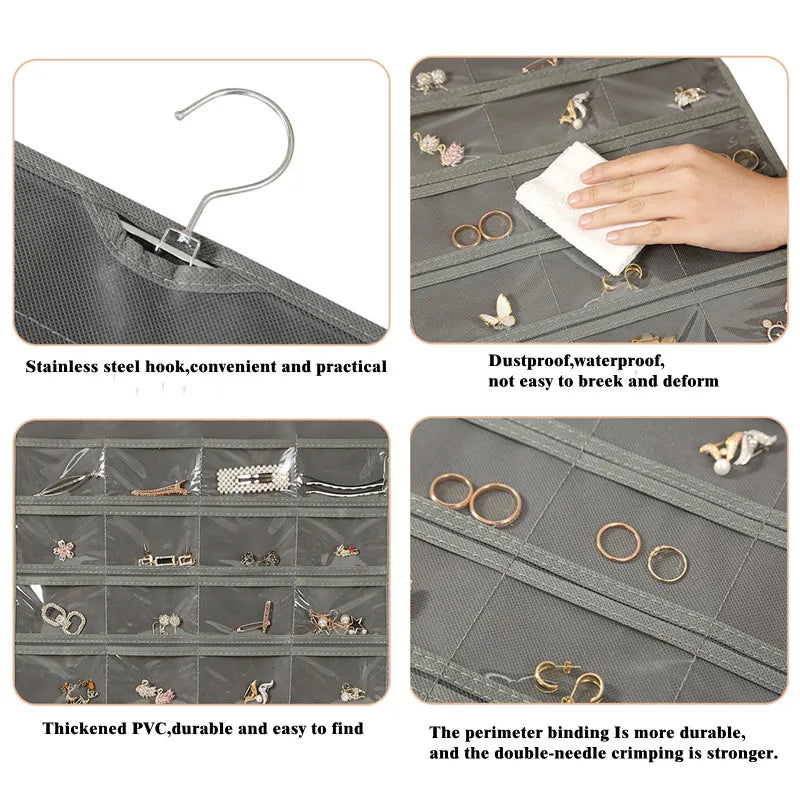 Double Sided Jewelry Hanging Bag (36 Pockets)