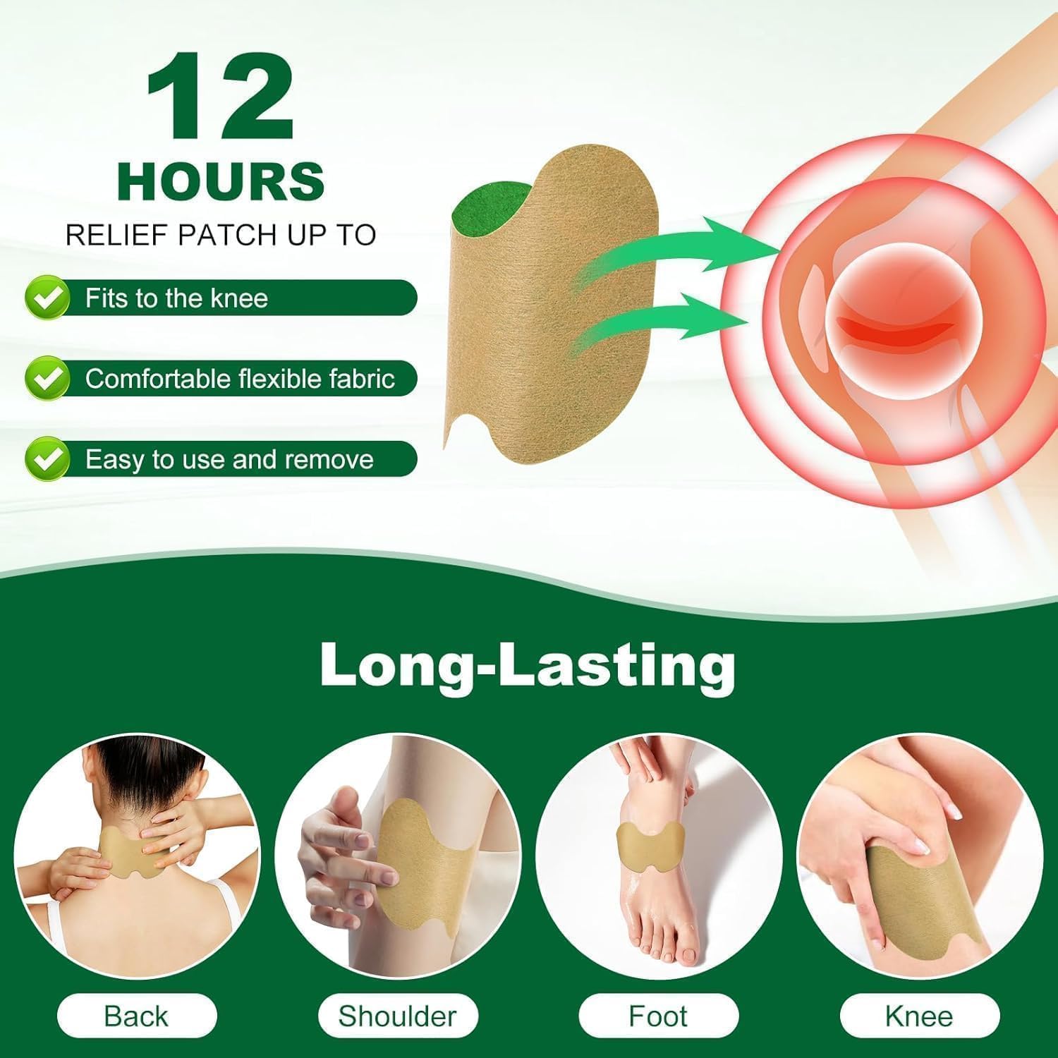 Pain Relief Knee Patch 💪 | Natural, Herbal & Long-Lasting 🌿