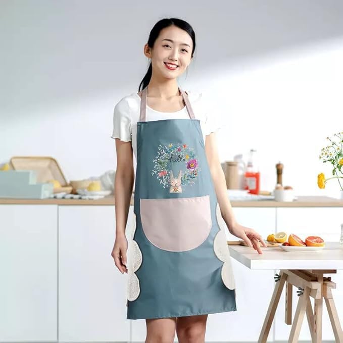 All-in-One Cooking Apron 🍴 | Waterproof + Oil-Proof 🌊 | Side Hand Wipe 🤲 l BUY 1 GET 1