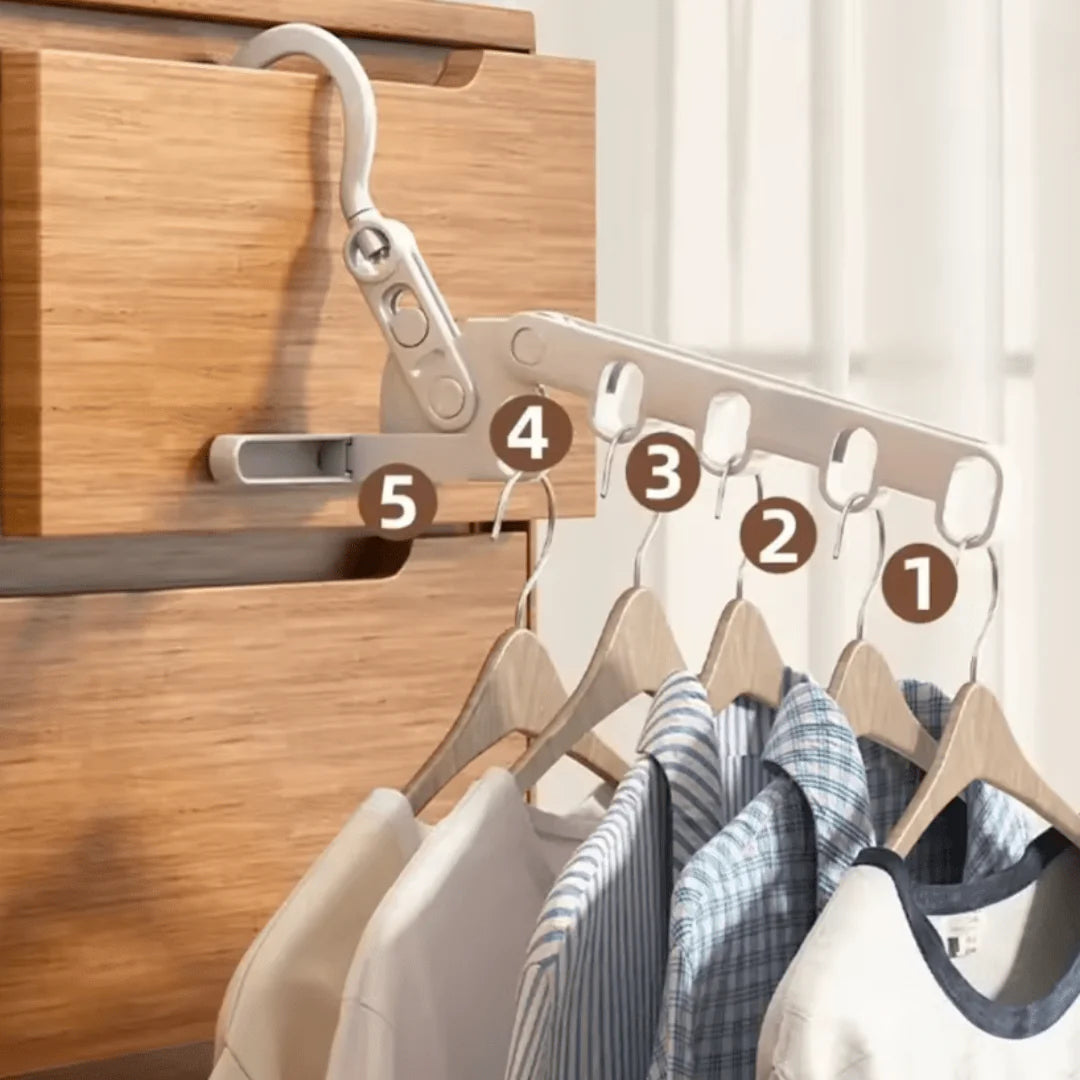 Portable Foldable 5-Hole Clothes Drying Hanger