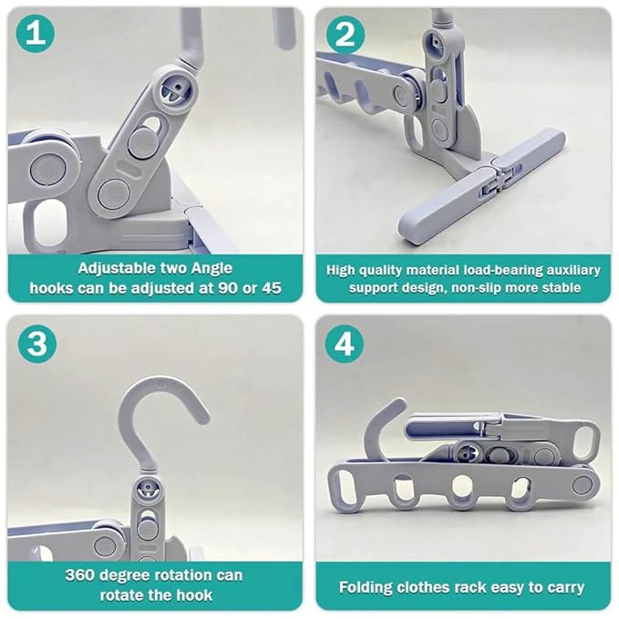 Portable Foldable 5-Hole Clothes Drying Hanger