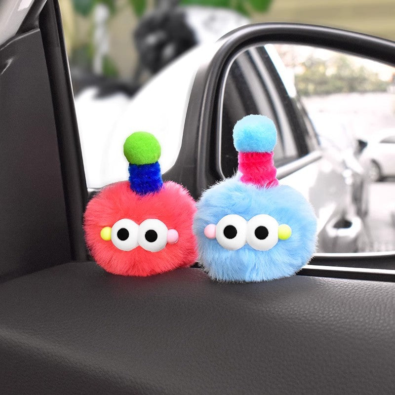 Cute Plush Ball Car Accessories