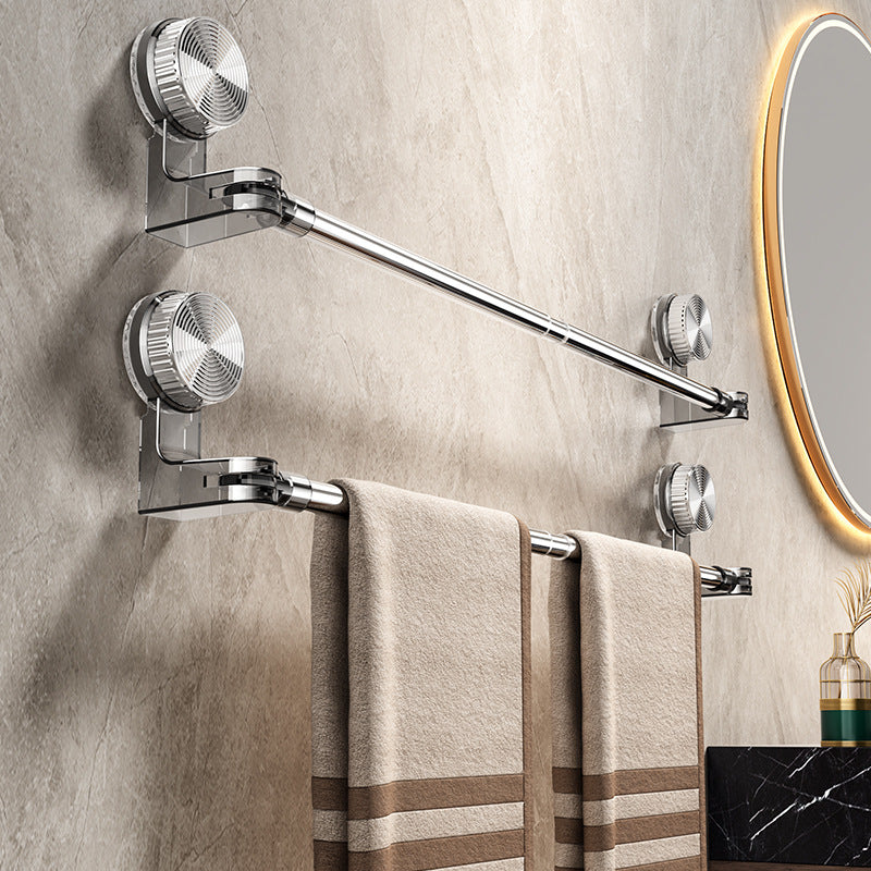 Primechoice Rotating Retractable Towel & Shoe Rack – Punch-Free Corner Bathroom Storage Rod with Vacuum Mount