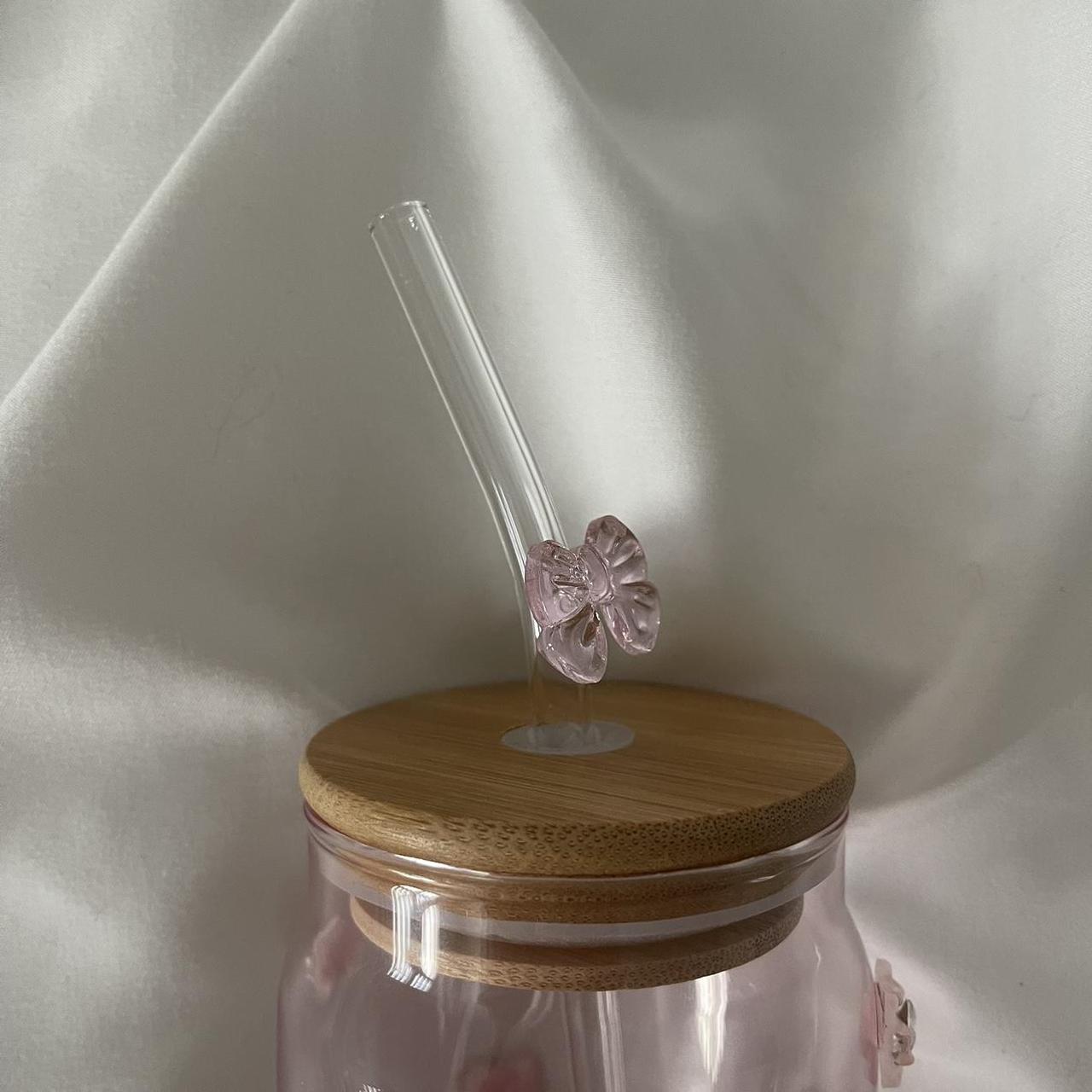Crystal Bow Glass with Straw