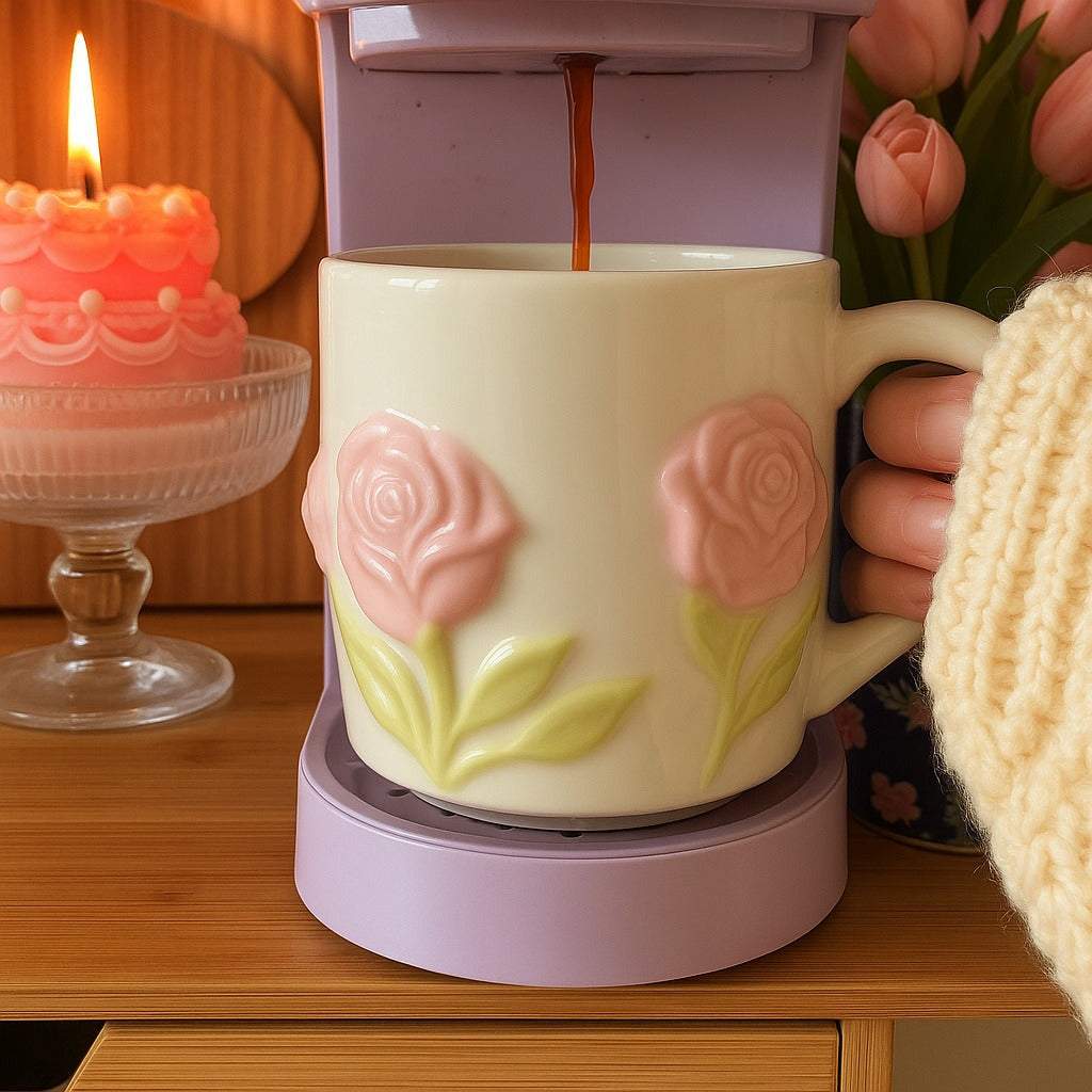 3D Floral Ceramic Mug