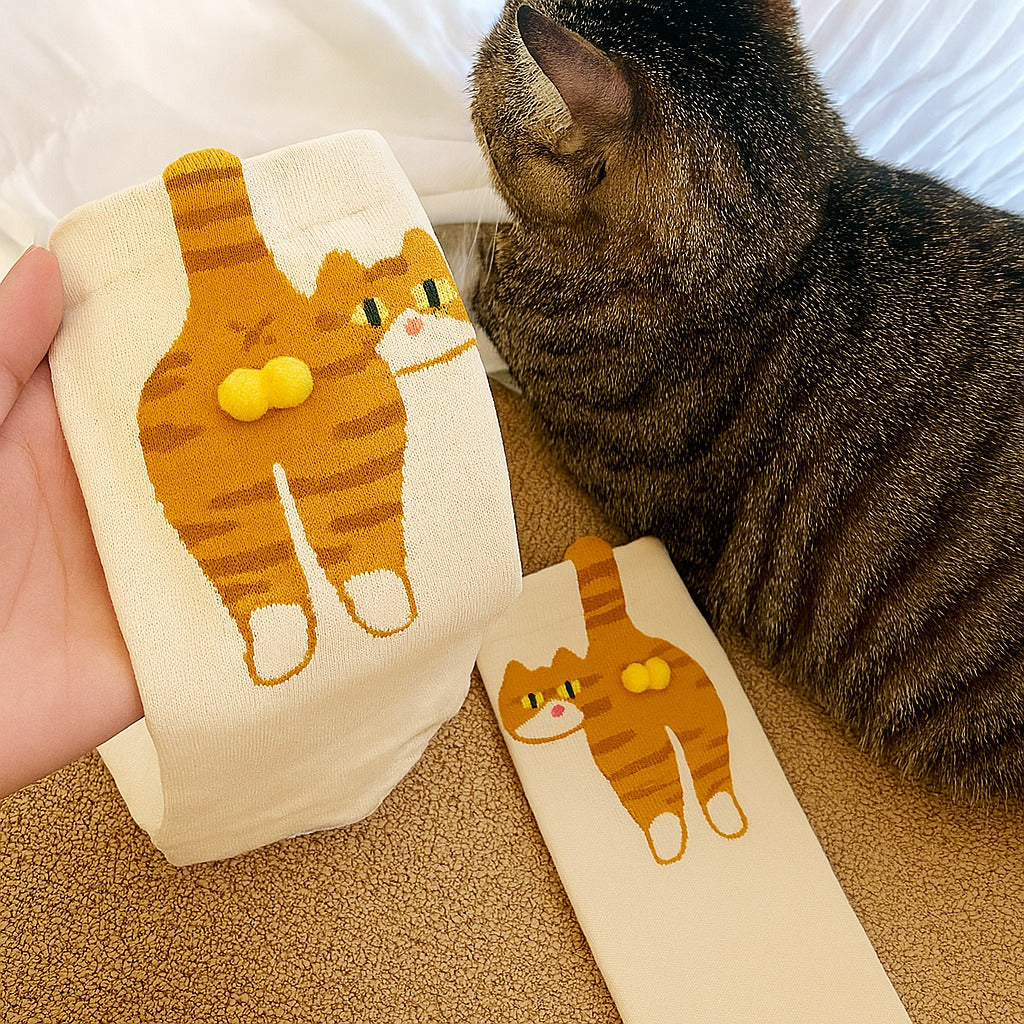 3D Cat Balls Sock