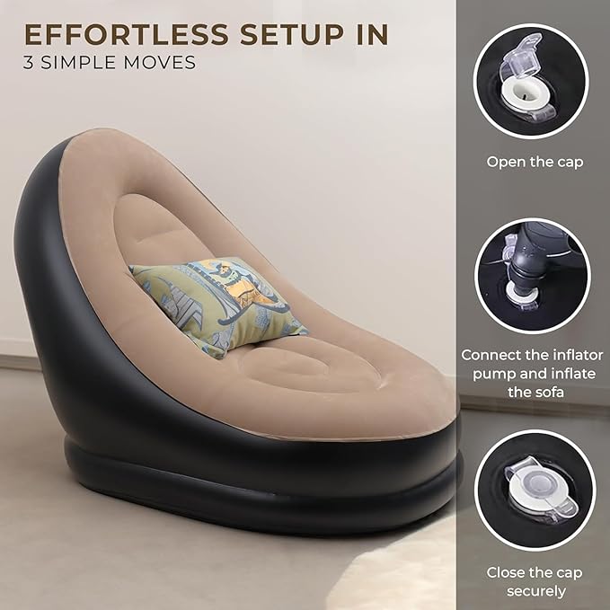 Inflatable Sofa & Ottoman 🌟 | Travel, Camping, Home Use