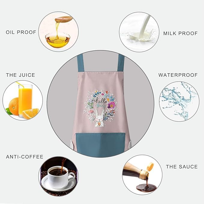 All-in-One Cooking Apron 🍴 | Waterproof + Oil-Proof 🌊 | Side Hand Wipe 🤲 l BUY 1 GET 1