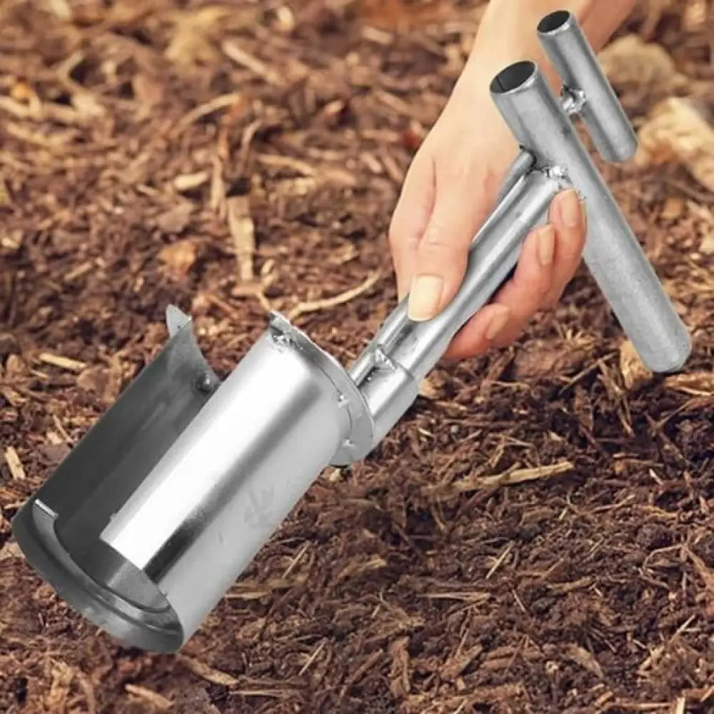 Soil Potting Machine Tool | Stainless Steel Garden Bulb Planter for Seedling & Flower Transplanting