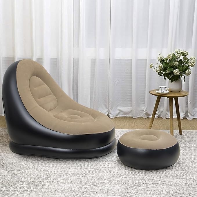 Inflatable Sofa & Ottoman 🌟 | Travel, Camping, Home Use