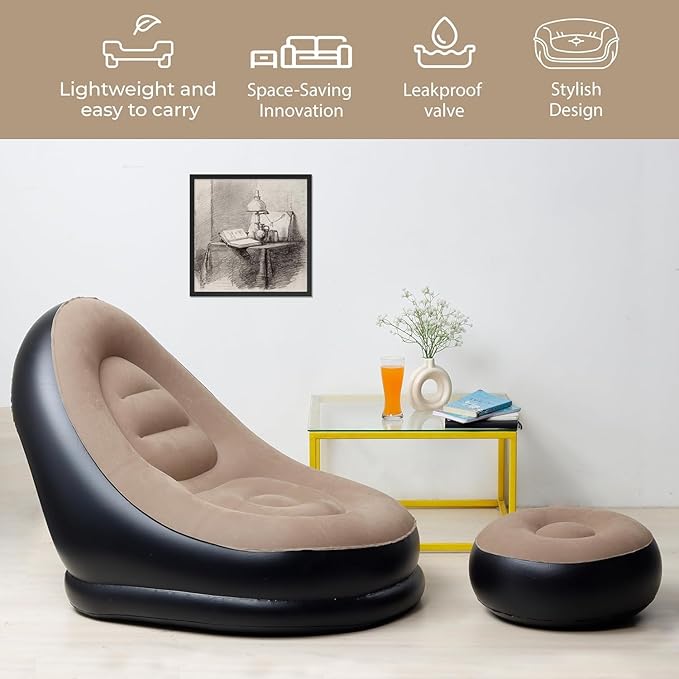 Inflatable Sofa & Ottoman 🌟 | Travel, Camping, Home Use