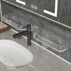 Multi-Functional Wall-Mounted Bathroom Organizer – Foldable Plastic Shelf Rack