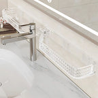 Multi-Functional Wall-Mounted Bathroom Organizer – Foldable Plastic Shelf Rack