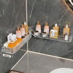 Multi-Functional Wall-Mounted Bathroom Organizer – Foldable Plastic Shelf Rack