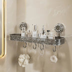 Primechoice Non-Perforated Vacuume Mount Storage Rack – Non-Drill Bathroom Wall Shelf for Toiletries & Washbasin