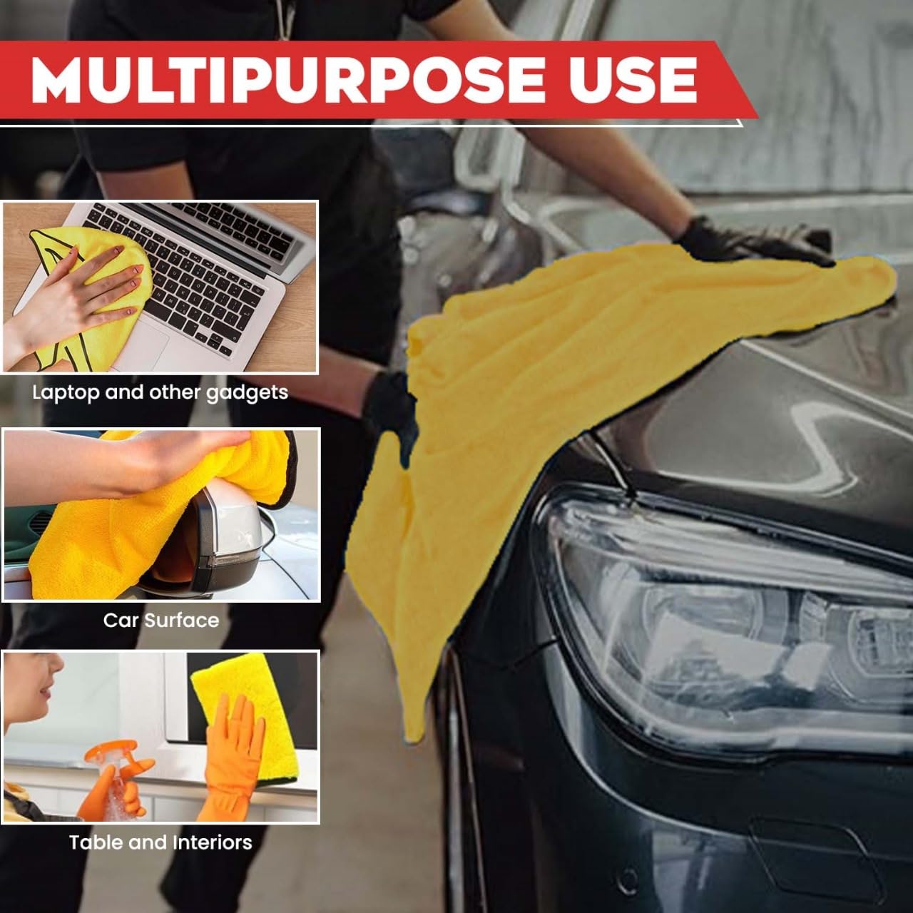 All-Purpose Ultra Absorbent Microfiber Towel – Home & Vehicle Use (650 GSM)