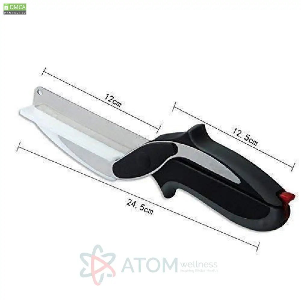 2-in-1 Clever Cutter Kitchen Knife & Food Chopper | Stainless Steel Blade with Built-in Chopping Board