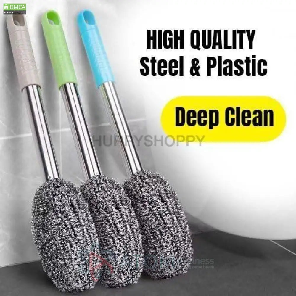 2-in-1 Deep Cleaning Toilet & Bottle Jar Scrubber Brush Set | High Quality Steel & Plastic | (Pack of 2)