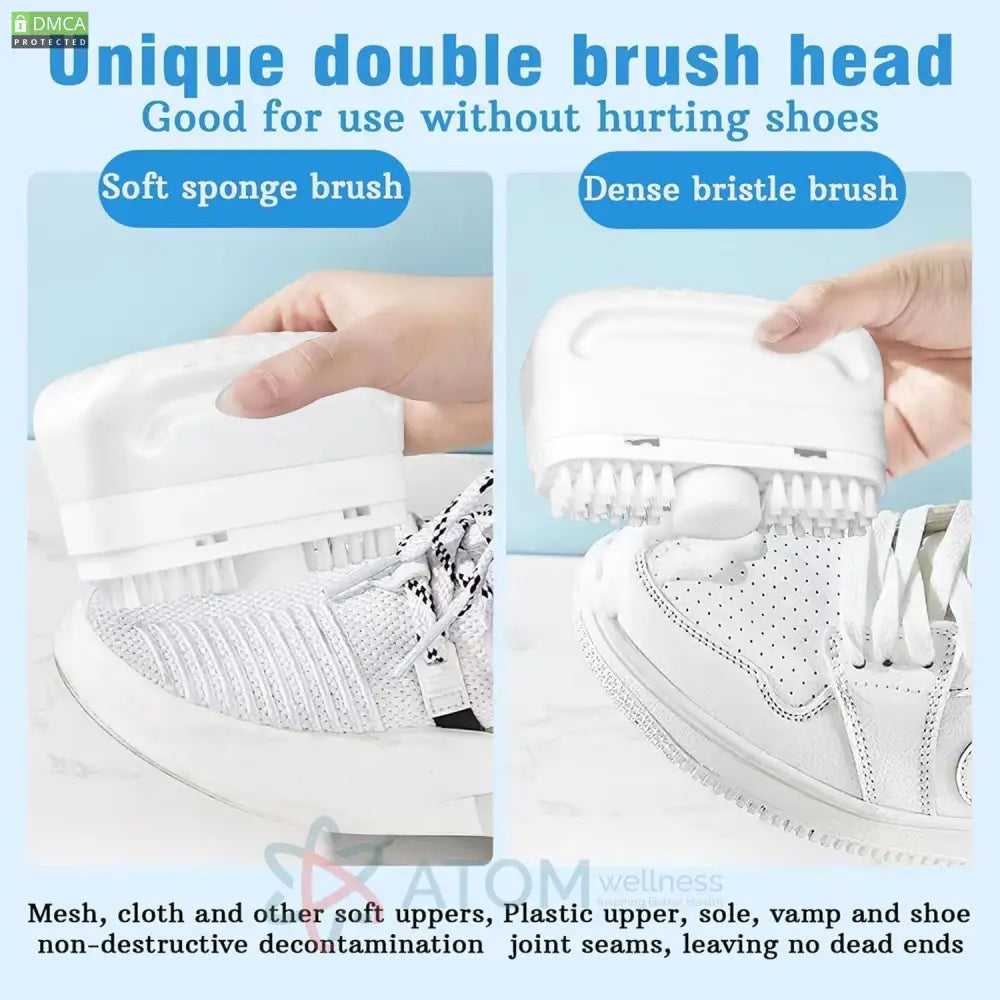 2-in-1 Multifunctional Shoe Cleaner Brush | Gentle Soft Bristles for Sneaker Maintenance | Plastic