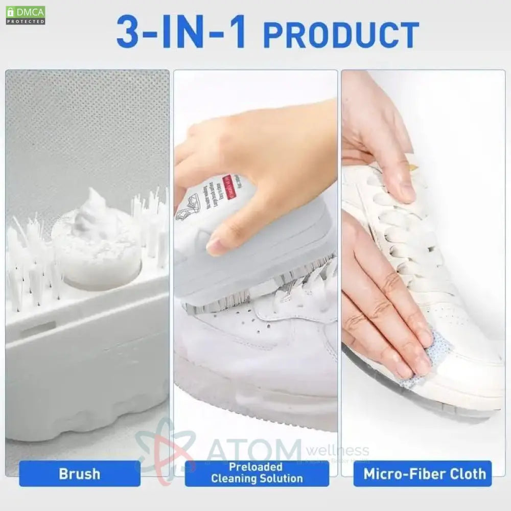 2-in-1 Multifunctional Shoe Cleaner Brush | Gentle Soft Bristles for Sneaker Maintenance | Plastic