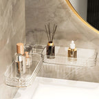 Multi-Functional Wall-Mounted Bathroom Organizer – Foldable Plastic Shelf Rack