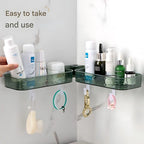 Multi-Functional Wall-Mounted Bathroom Organizer – Foldable Plastic Shelf Rack