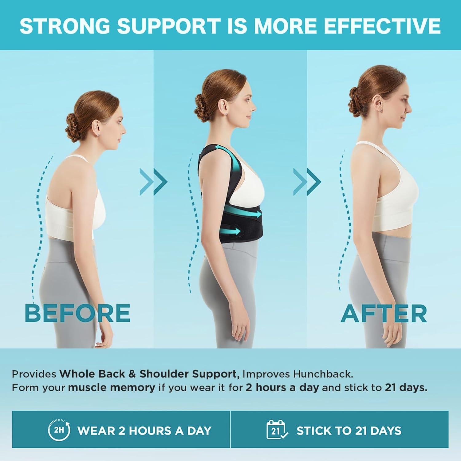 🧍‍♂️ 3-in-1 Adjustable Back Posture Corrector – Pain Relief, Confidence & Spinal Heal