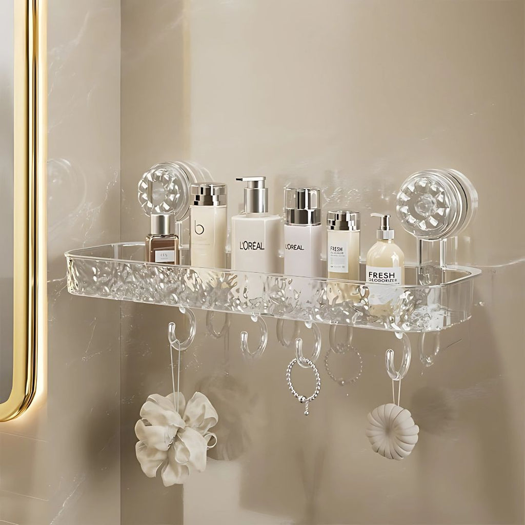 Primechoice Non-Perforated Vacuume Mount Storage Rack – Non-Drill Bathroom Wall Shelf for Toiletries & Washbasin