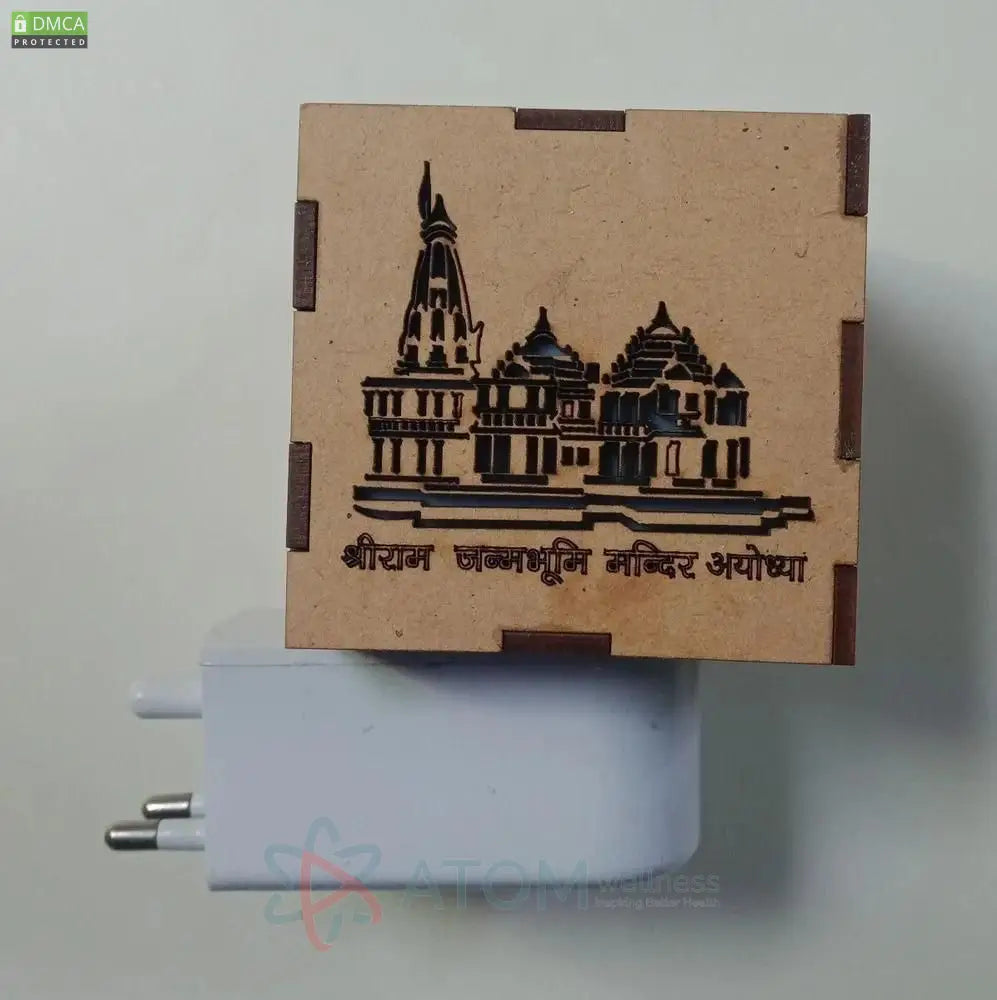 3-in-1 Ayodhya Ram Mandir Aroma Burner & Wooden Night lamp
