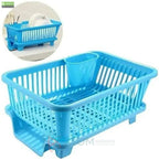 3-in-1 Compact Kitchen Dish Drainer with Cutlery Holder | Plastic Utensil Drying Rack | Space-Saving Design