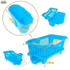 3-in-1 Compact Kitchen Dish Drainer with Cutlery Holder | Plastic Utensil Drying Rack | Space-Saving Design