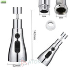 3-Mode Kitchen Sink Faucet with Pull-Down Spray | Polished Chrome Stainless Steel for Versatile Cleaning