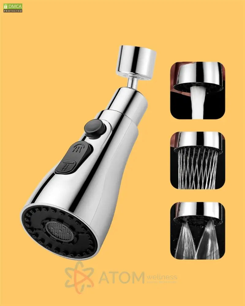 3-Mode Kitchen Sink Faucet with Pull-Down Spray | Polished Chrome Stainless Steel for Versatile Cleaning