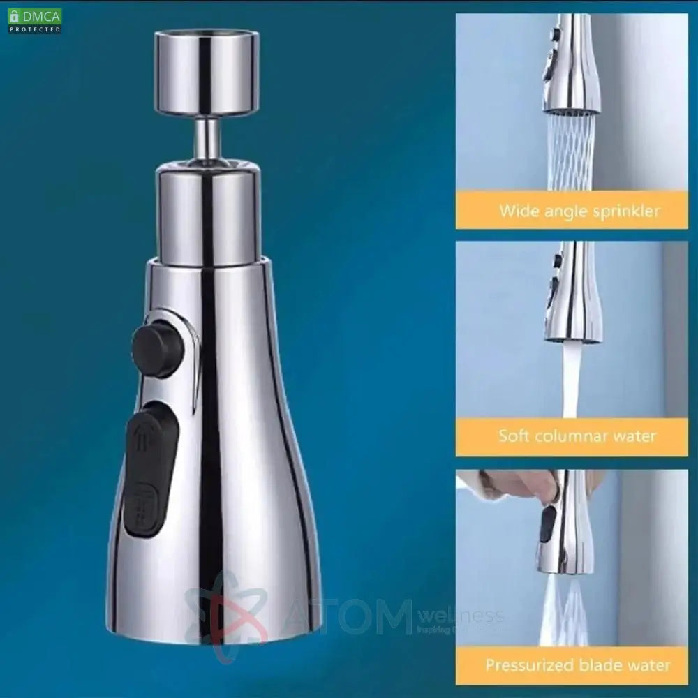 3-Mode Kitchen Sink Faucet with Pull-Down Spray | Polished Chrome Stainless Steel for Versatile Cleaning