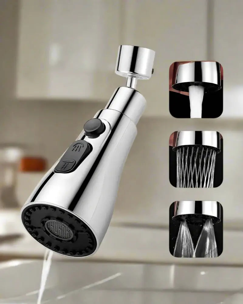 3-Mode Kitchen Sink Faucet with Pull-Down Spray | Polished Chrome Stainless Steel for Versatile Cleaning