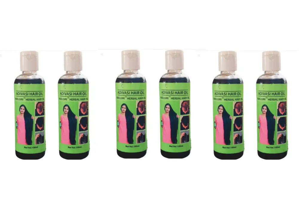 3 Month Pack of 600mL Original Adivasi Neelgiri Herbal Hair Oil