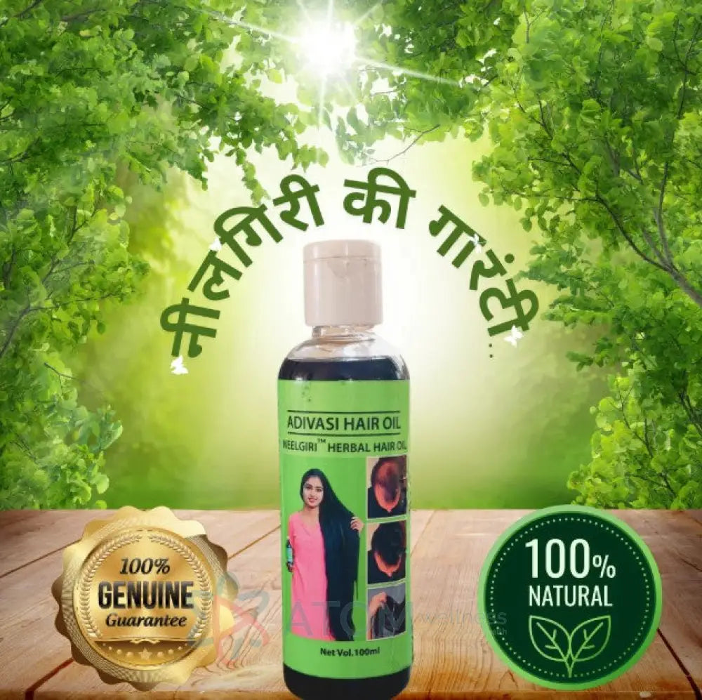 3 Month Pack of 600mL Original Adivasi Neelgiri Herbal Hair Oil