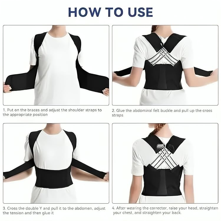 🧍‍♂️ 3-in-1 Adjustable Back Posture Corrector – Pain Relief, Confidence & Spinal Heal
