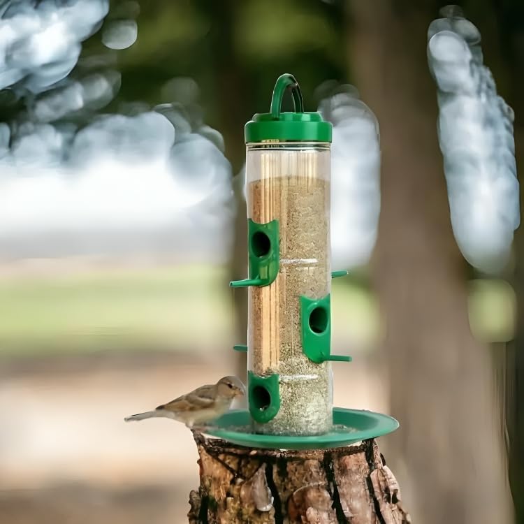Premium Hanging Bird Feeder – Transparent Outdoor Seed Dispenser for Garden & Balcony