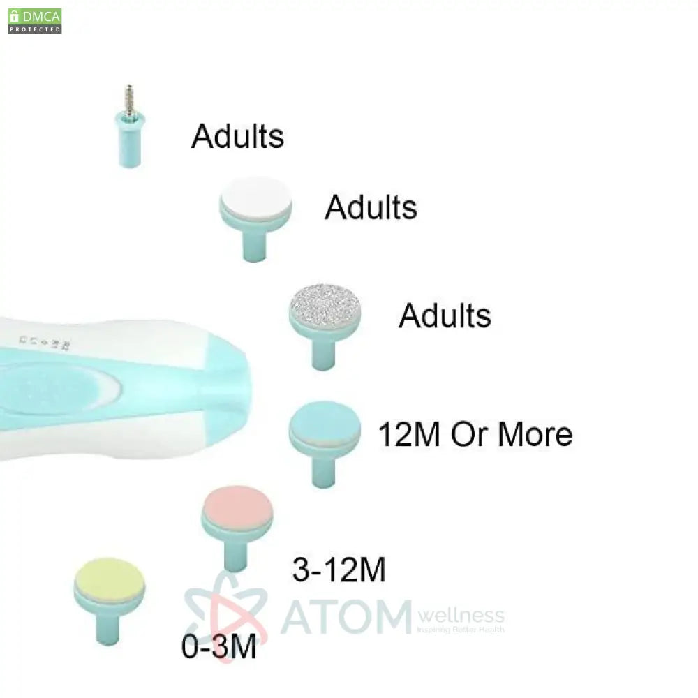 6 in 1 Electric Baby Nail Clipper Polisher with LED Light