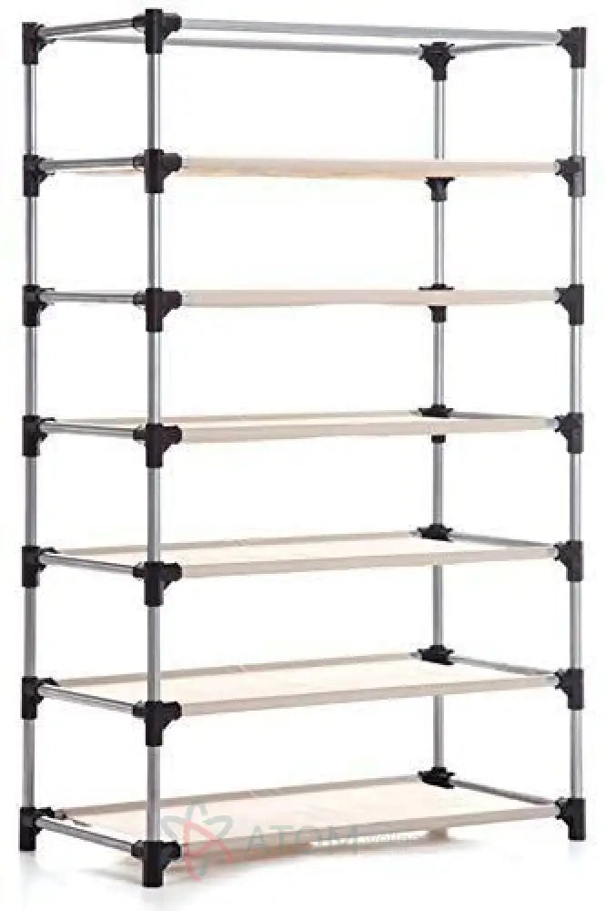 6 Layer Shoe Rack Stand- Steel Tube And Plastic Dustproof & Damp-proof Portable Collapsible Shoe Rack Stand(6 Shelves) for 18 pairs shoes