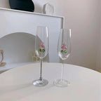 Rose Floral Champagne Glass