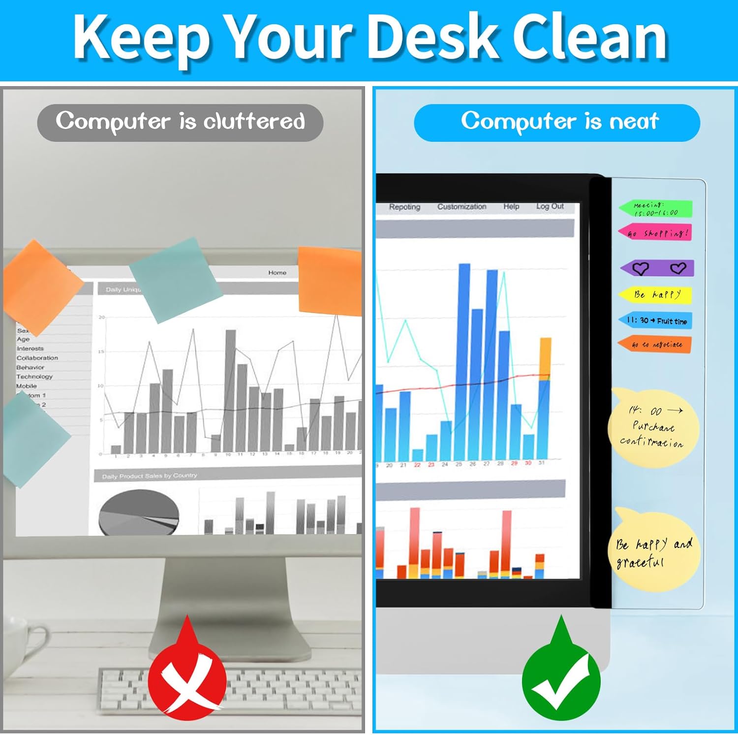 Monitor Memo Board (Pack of 2 pieces)