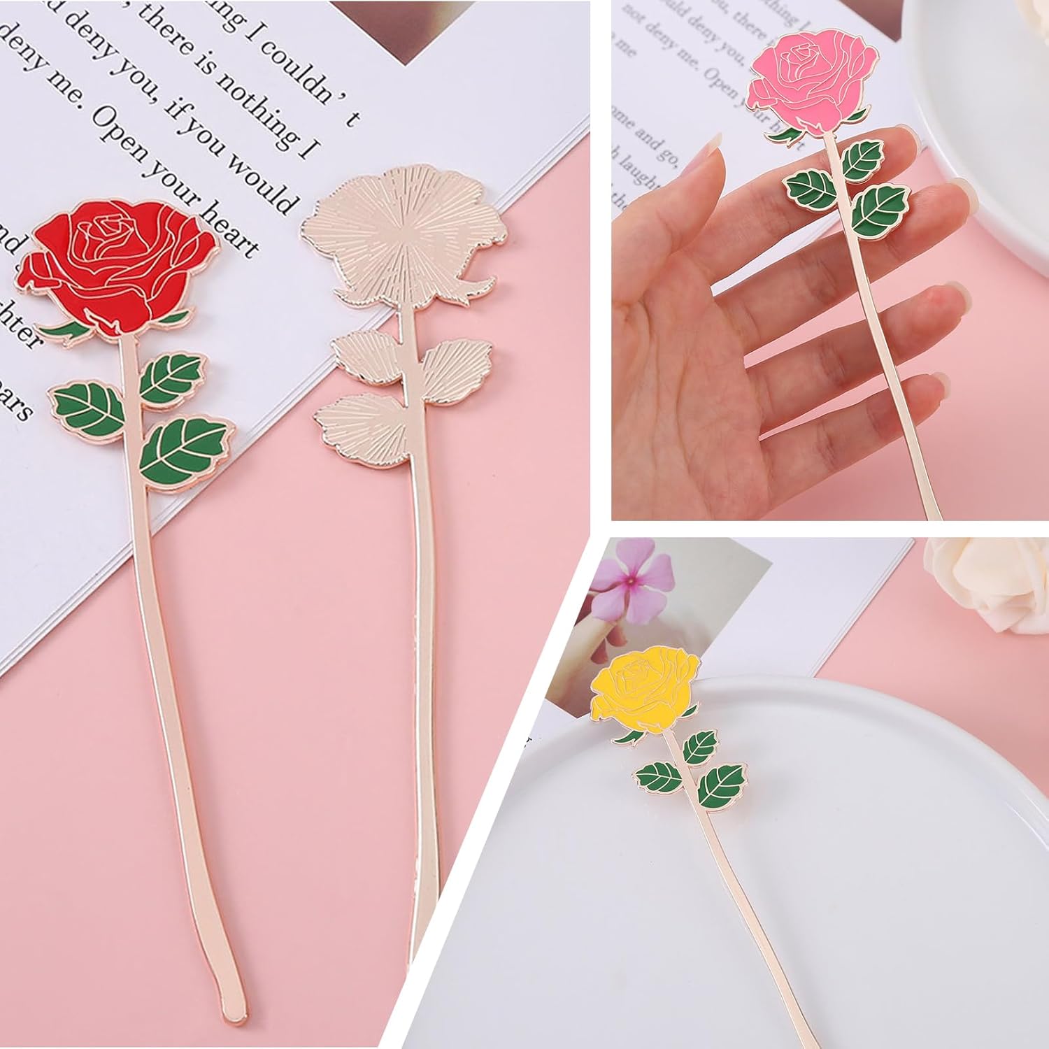 Metal Rose Book Mark