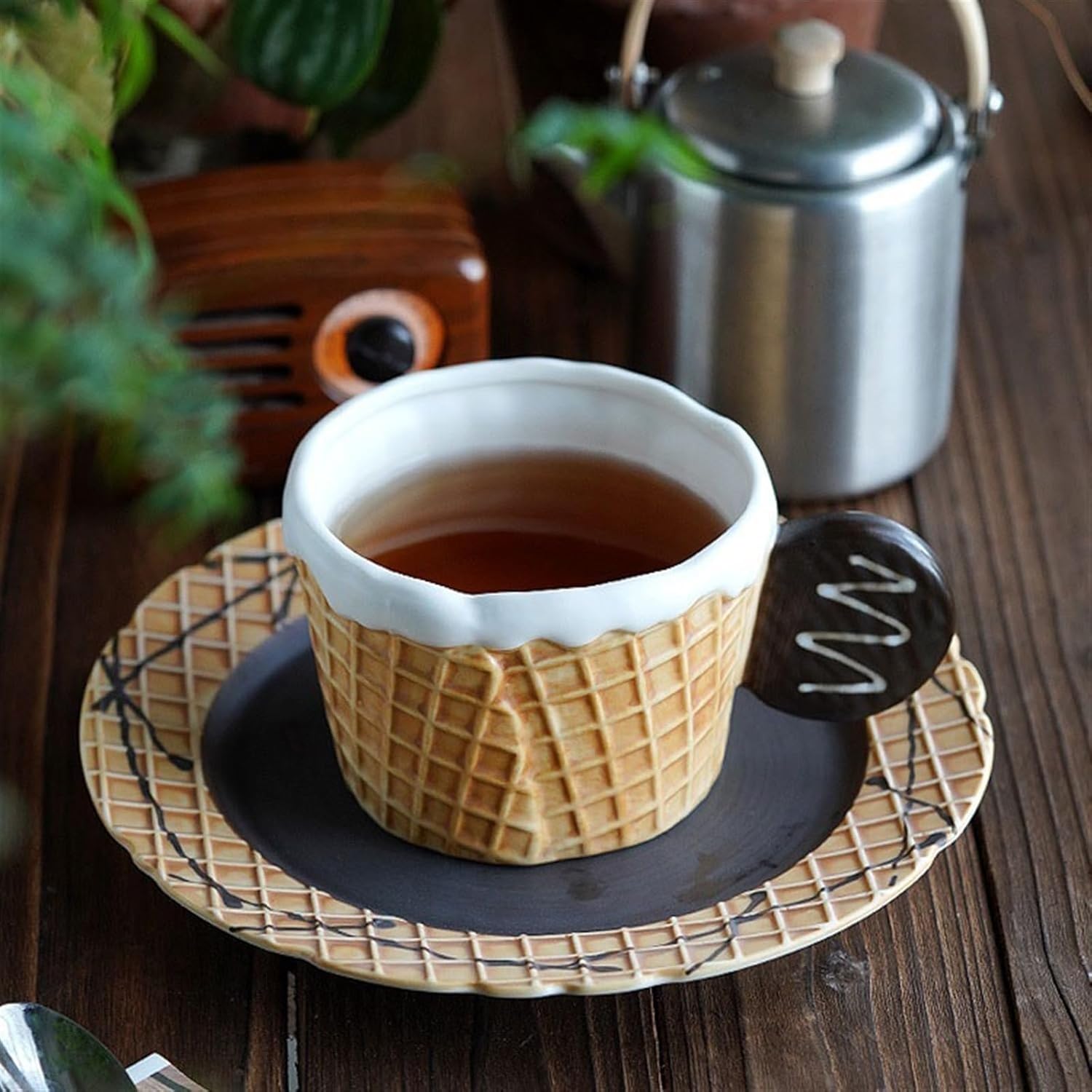 Waffle Style Ceramic Cup Set