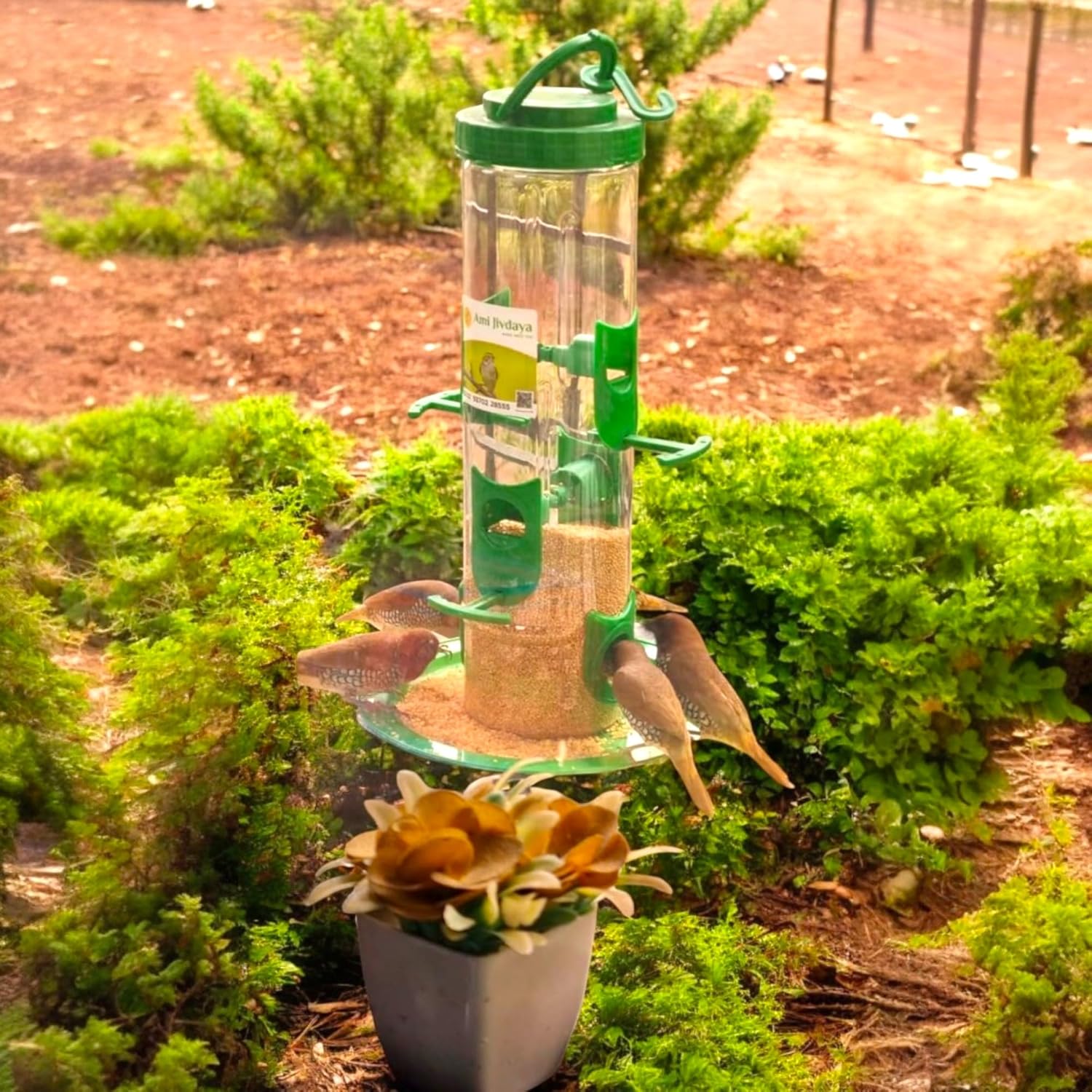 Premium Hanging Bird Feeder – Transparent Outdoor Seed Dispenser for Garden & Balcony