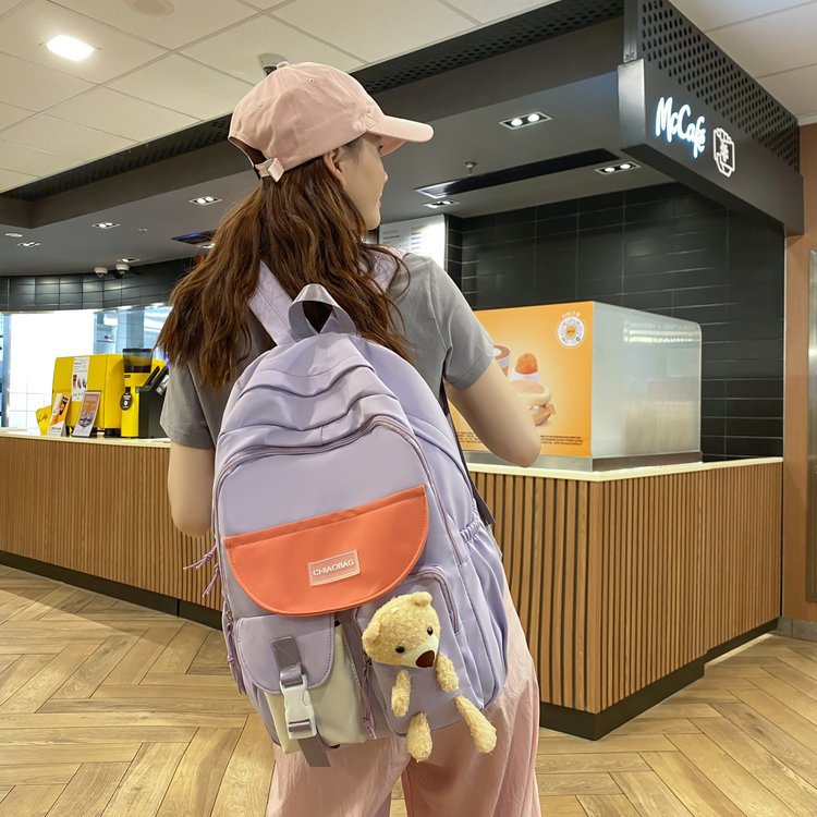 Backpack with Bear Charm